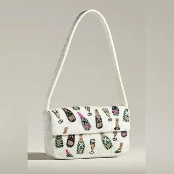Anthropologie Handbags - Anthropologie | Maeve The Fiona Beaded Bag Party Edition | Champagne Pattern